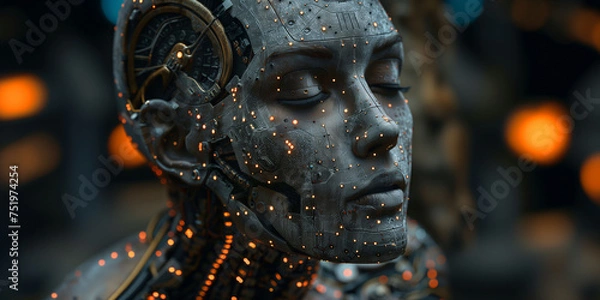 Fototapeta microprocessor is implanted in the human head