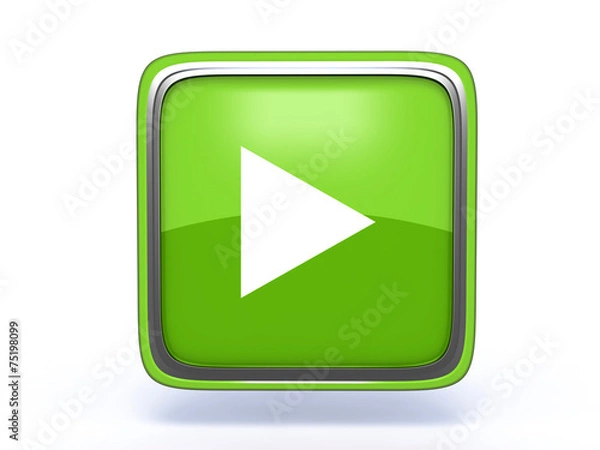 Obraz play square icon on white background