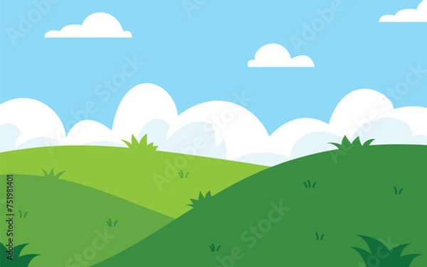 Obraz Green field landscape scenery