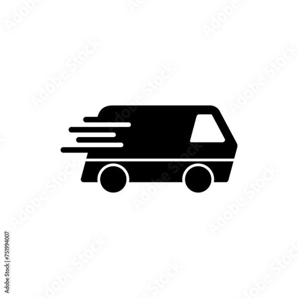 Fototapeta Delivery Icon vector isolated on white background. Fast Delivery Icon. Fast shipping delivery truck. Truck icon delivery