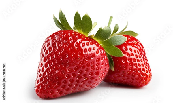 Obraz strawberries isolated on white background. One strawberry