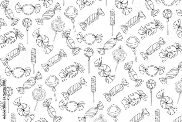 Fototapeta Hand Drawn Candy Sweet Illustration
