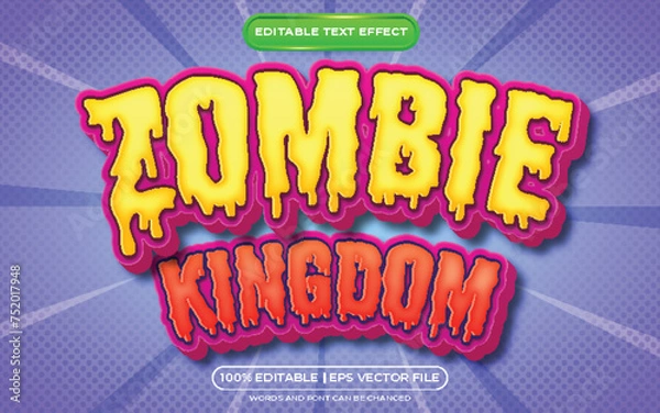 Obraz Zombie kingdom editable text effect cartoon style