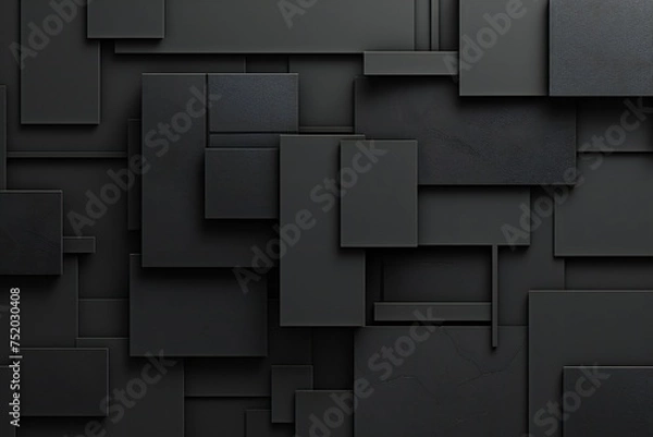 Fototapeta Simple minimalist 2d black flat background Generative Ai 