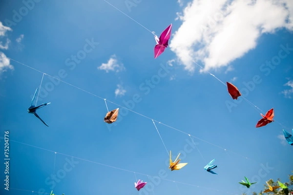Obraz Origami cranes - Stock Image