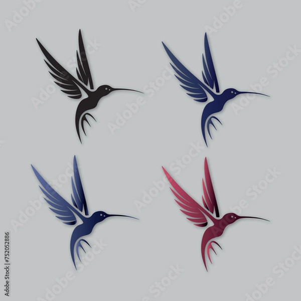 Obraz hummingbird modern logo design vector template