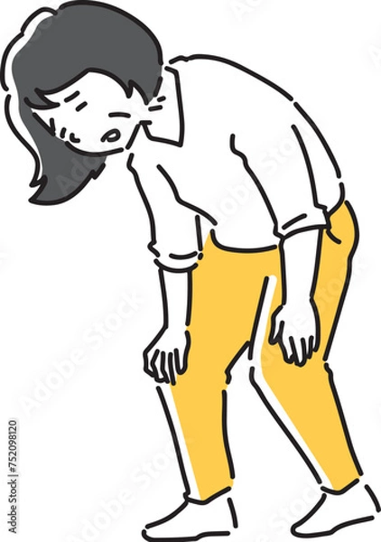 Fototapeta ぐったりしている中年女性