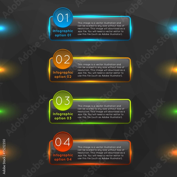 Obraz Glowing glass infographics options.