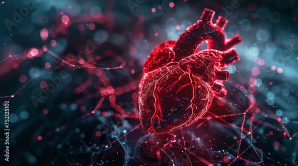 Fototapeta heart with rhythm pattern on a black background