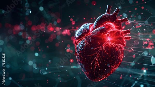 Obraz heart with rhythm pattern on a black background