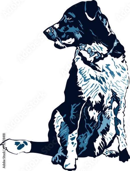 Obraz Ilustración. Vector. Perro sentado.
