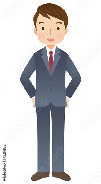 Fototapeta 腰に手をあてた男性　ビジネスマン