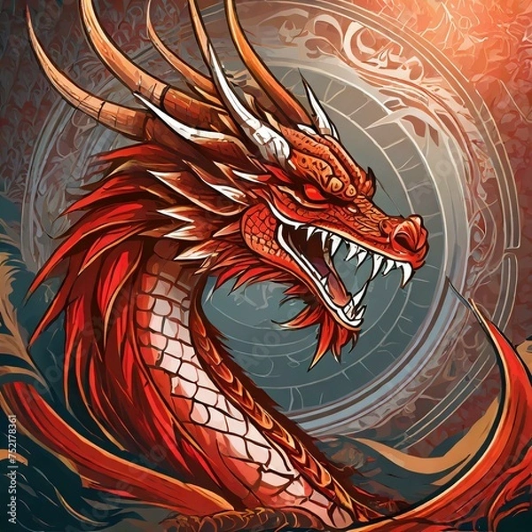 Obraz chinese dragon on the nirvana