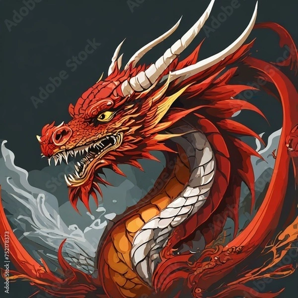Obraz chinese dragon with clipping path