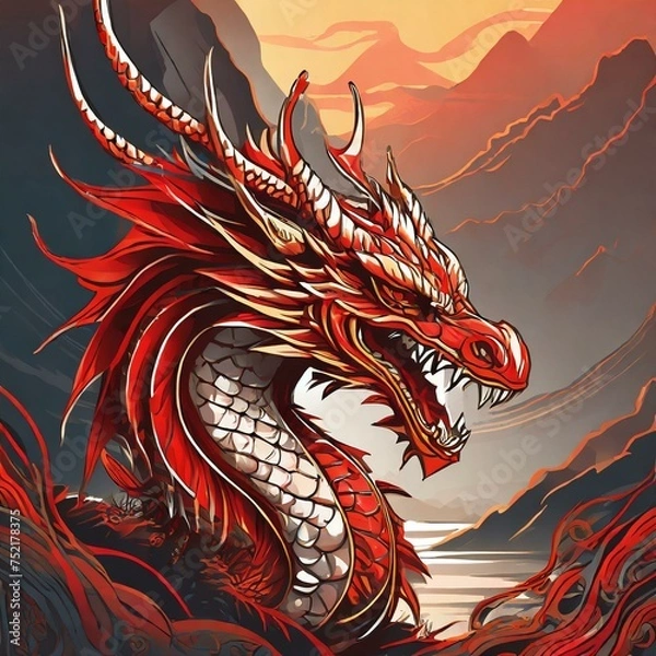 Obraz dragon in heaven