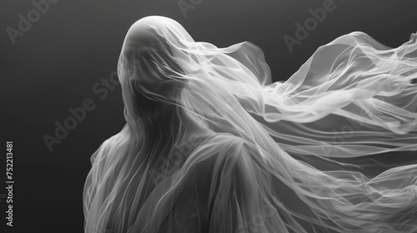 Fototapeta ghost on white background. Close up.