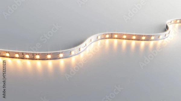 Fototapeta led strip light on white background