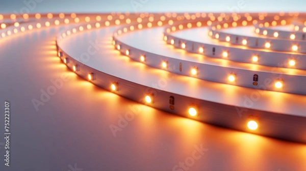 Fototapeta led strip light on white background