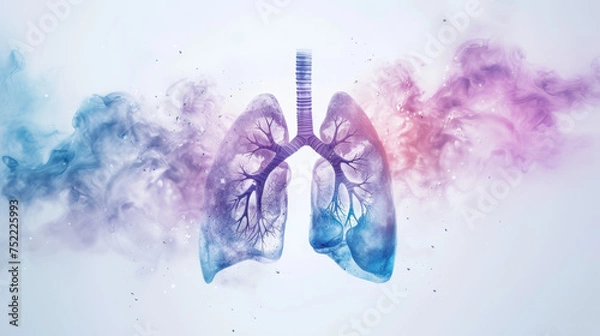 Fototapeta lungs on white background