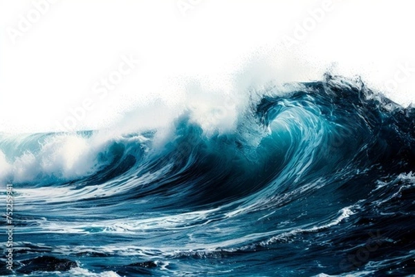 Fototapeta Ocean wave isolated on white background