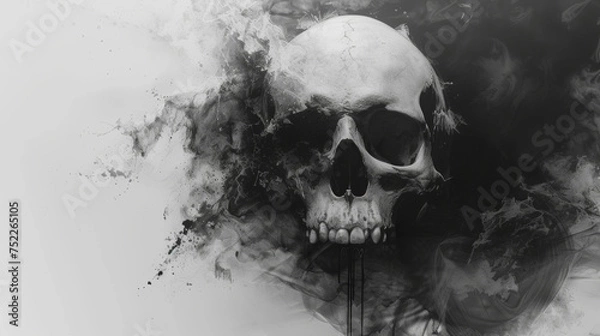 Fototapeta skull on white background