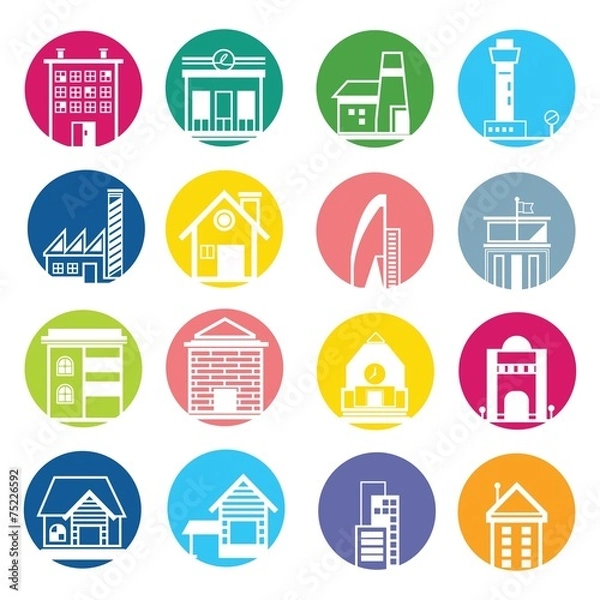 Fototapeta building icons