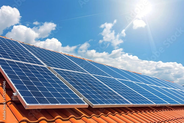 Obraz Solar Panels Rooftop