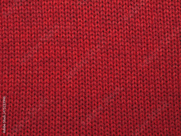 Obraz Christmas background from red knitted red wool closeup