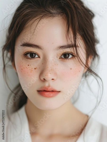 Obraz Beautiful Asian woman, model For Cosmetics, Supermodel. generative ai  art