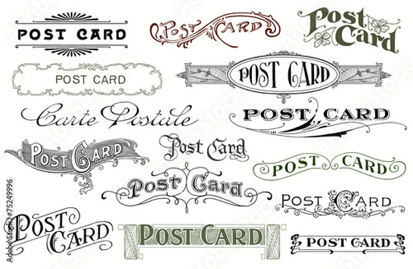 Obraz Vintage postcards set
