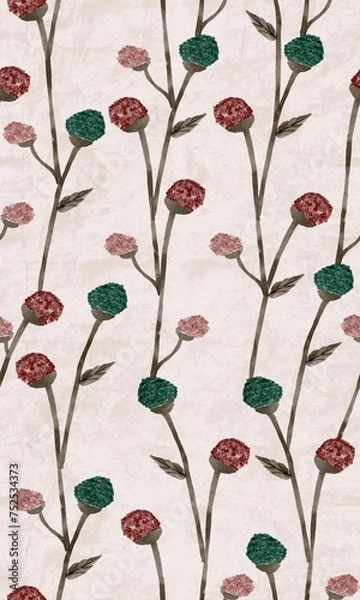 Obraz Seamless berries watercolour texture background 