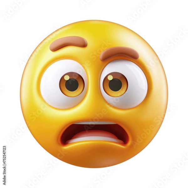 Obraz emoji of a astonished and confused face