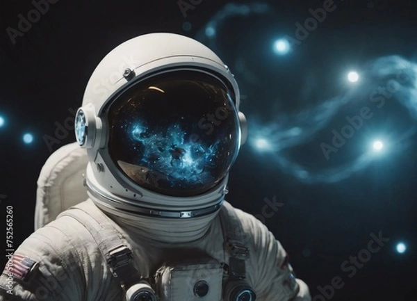Fototapeta Galaxy reflected in helmet of astronaut at the spacewalk