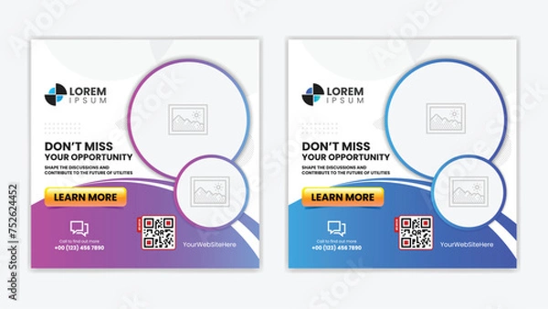 Fototapeta Unique Editable modern Social Media banner Template - Promotional web banner for social media