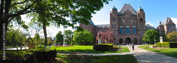 Fototapeta Panoramic view of the gothic style building - Legislative Assembly of Ontario