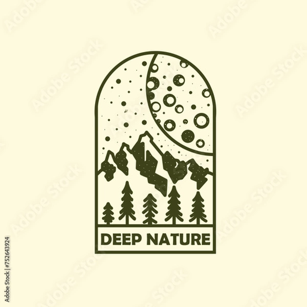 Obraz Outdoor monoline minimalist badge design