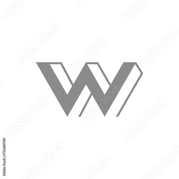 Fototapeta Monogram W design vector logo. Monogram initial letter mark W logo design. Monogram design vector logo. Monogram initial letter mark W logo design. Simple W monogram. Monogram W design logo