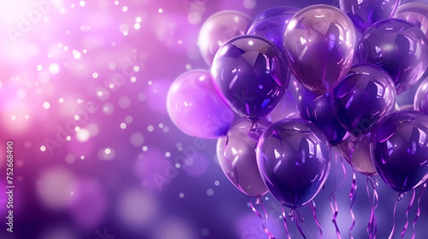 Obraz beautiful ballons with purple background