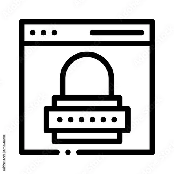 Fototapeta user security line icon