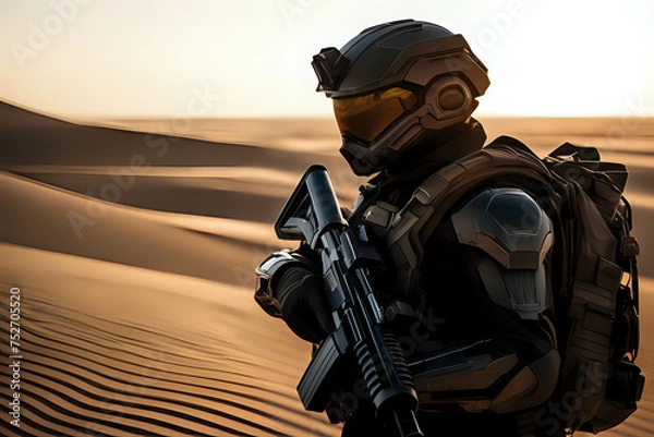 Obraz soldier in the desert
