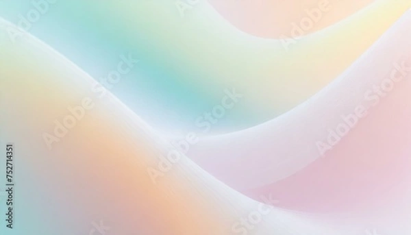 Obraz なめらかな波模様の背景イメージ　パステル調
