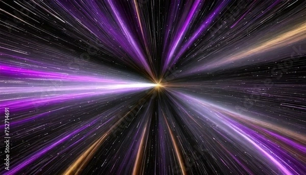 Obraz エネルギーとスピード感のある紫色の光線の背景
