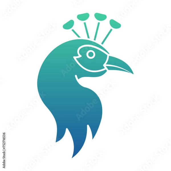 Fototapeta Ostrich Flat Gradient Style