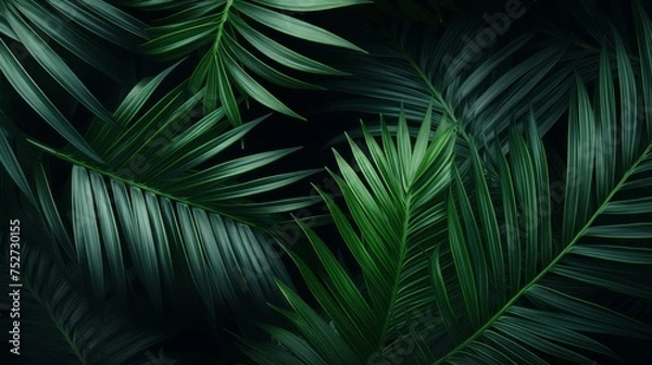 Obraz Beautiful natural background with textured palm leaves 