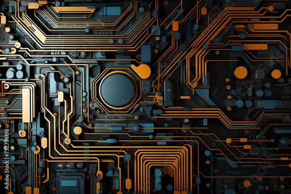 Fototapeta electronic circuit board background 