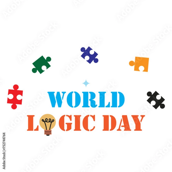 Fototapeta Flat world logic day illustration
