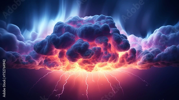 Fototapeta light rays or beams of light emerging from clouds