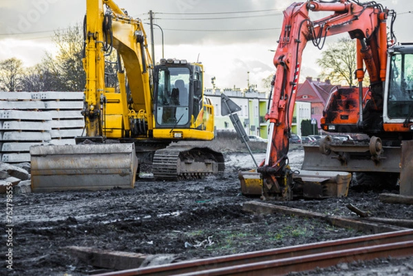 Obraz construction machinery on the construction site