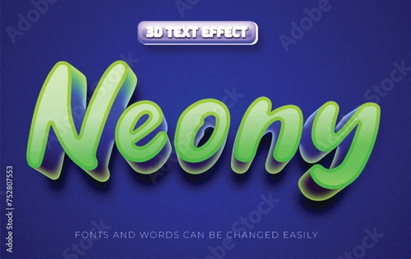 Obraz Night life neony 3d editable text effect style