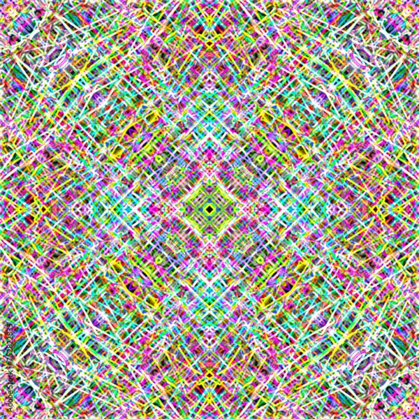 Fototapeta ABSTRACT BACKGROUND PATTERN DIMENSION TRENDY COLORFUL GEOMETRY DISTORTED EFFECT GRAPHIC TEXTURE. PERSPECTIVE SCIENCE ILLUSTRATION PRESENTATION DESIGN.